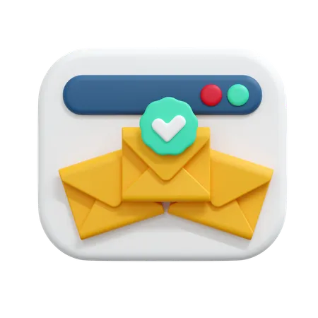 Verify mail message  3D Icon