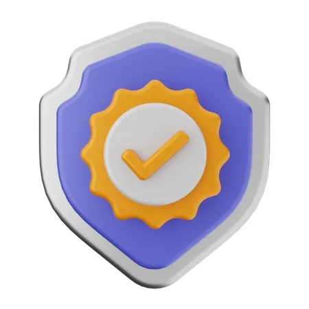 Verify Shield Protection  3D Icon