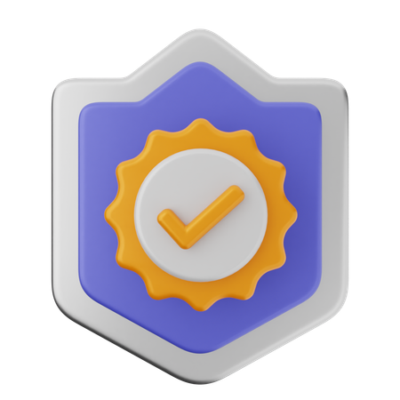 Verify Shield Protection  3D Icon