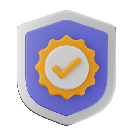 Verify Shield Protection  3D Icon