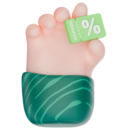 Verkaufsgutschein-Handbewegung  3D Icon