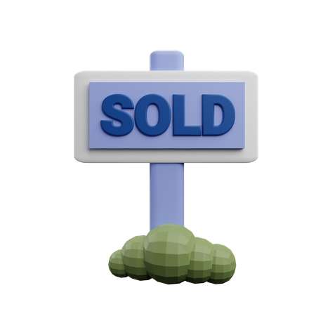 Verkauft Schild  3D Icon