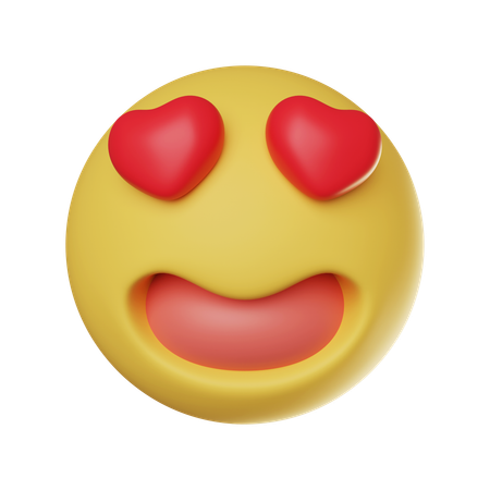 Emoticon mit fallendem Liebesgesicht  3D Icon