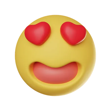 Emoticon mit fallendem Liebesgesicht  3D Icon