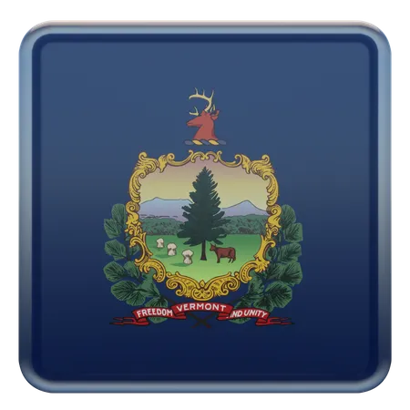 Vermont Square Flag  3D Icon