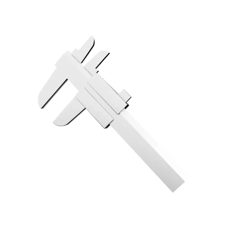 Silver 3 D Caliper Icon Isolated On White Background 3 D Rendering 3D Icon