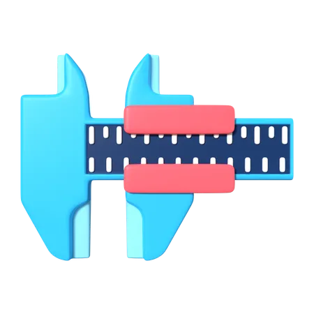 This Is Vernier Calipers 3 D Render Illustration Icon It Comes As A High Resolution PNG File Isolated On A Transparent Background The Available 3 D Model File Formats Include BLEND OBJ FBX And GLTF 3D Icon