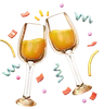 verre de champagne avec des confettis