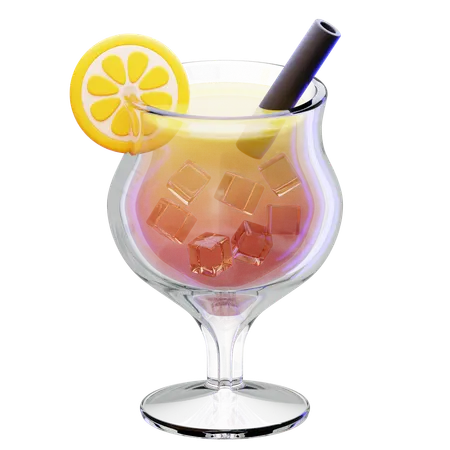Verre à cocktail tropical sans alcool  3D Icon