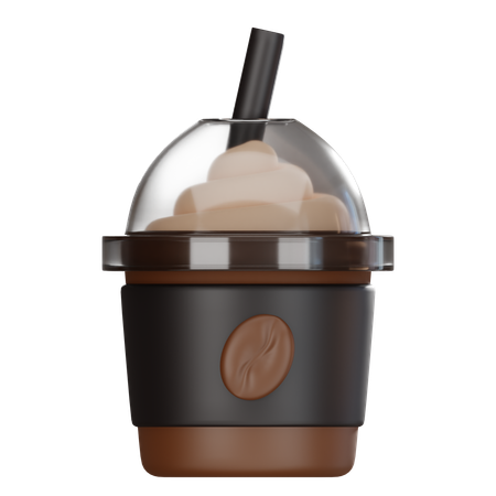 Verre à frappe et crème fouettée  3D Icon