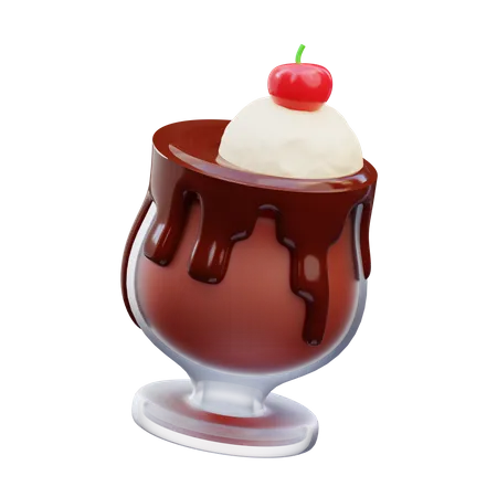 Verre à gâteau fondu au chocolat  3D Icon