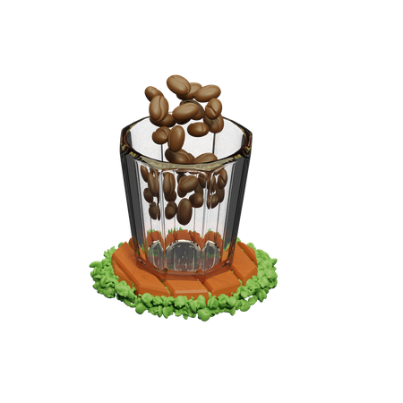 Verre de grains de café  3D Icon