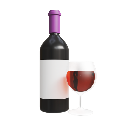 Un verre de vin  3D Icon