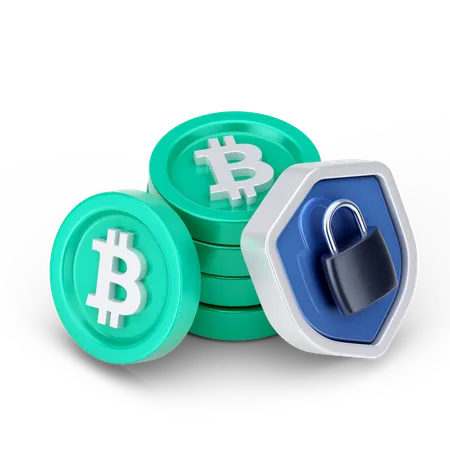 Serrure Bitcoin  3D Icon