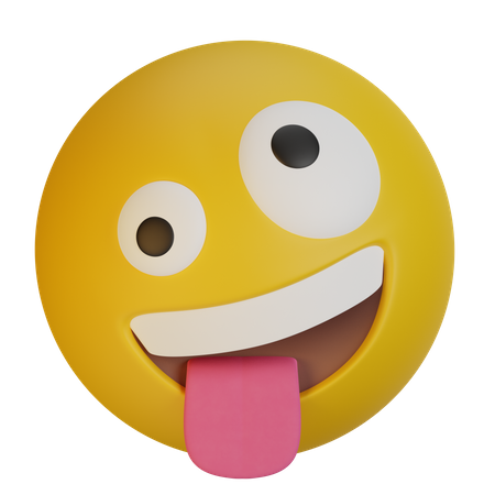 Verrücktes Gesicht  3D Emoji