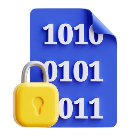 Verschlüsselter Binärcode  3D Icon