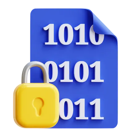 Verschlüsselter Binärcode  3D Icon