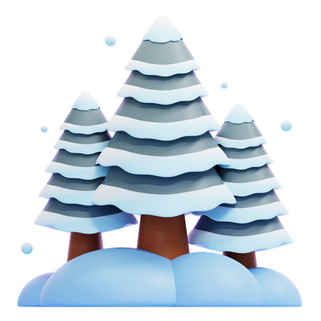 Schneebedeckter Baum  3D Icon