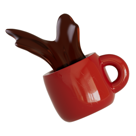 Kaffee verschütten  3D Illustration