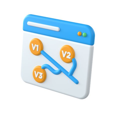 버전 관리  3D Icon