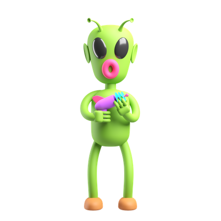 Extraterrestre vert  3D Icon