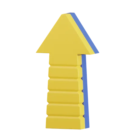 Vertical Advancement Arrow  3D Icon