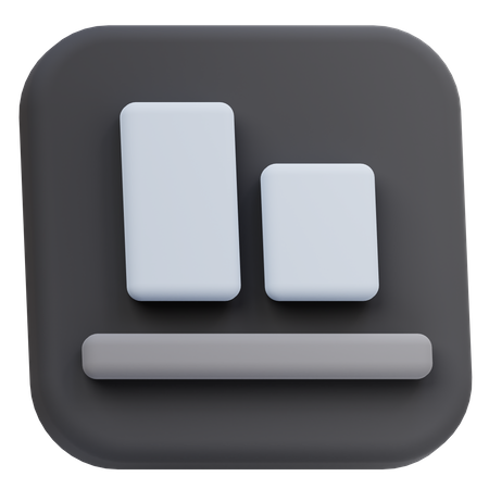 Vertical Align Bottom  3D Icon