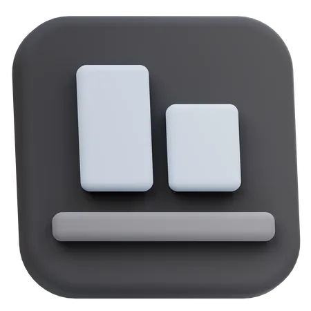 Vertical Align Bottom  3D Icon