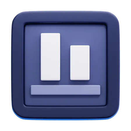 Vertical Align Bottom  3D Icon
