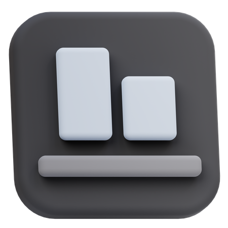 Vertical Align Bottom  3D Icon