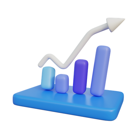 Vertical Bar Graph  3D Icon