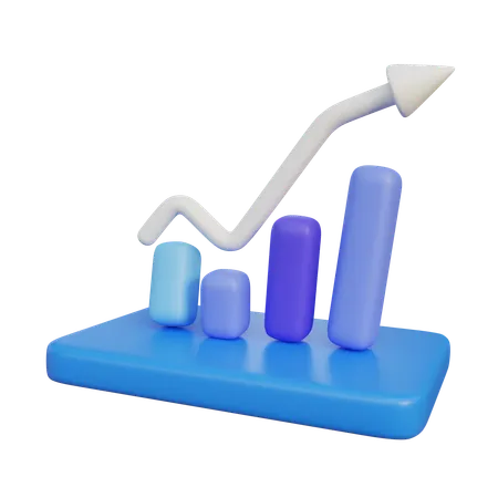 Vertical Bar Graph  3D Icon