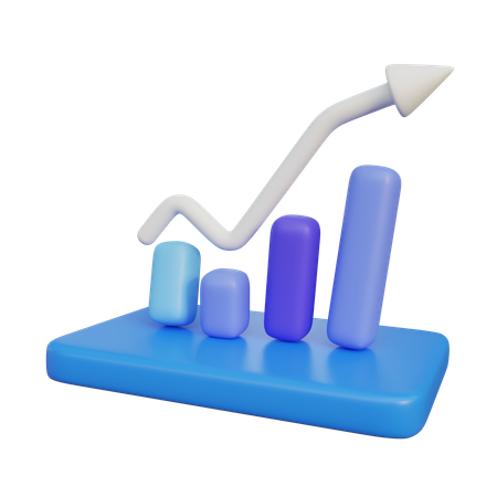 Vertical Bar Graph  3D Icon