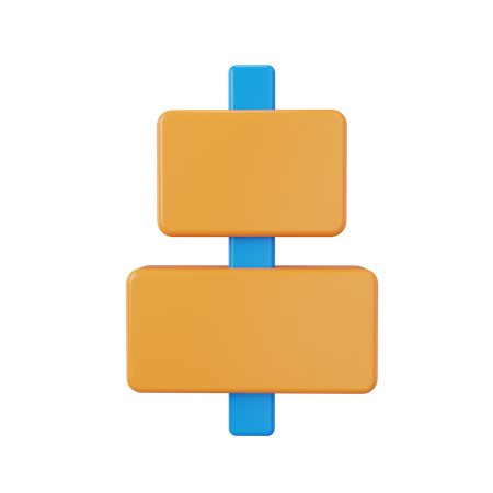 Vertical Center Align  3D Icon