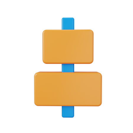 Vertical Center Align  3D Icon