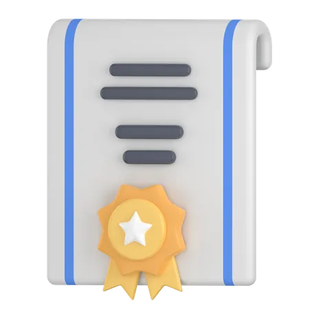 Vertical Certificate  3D Icon