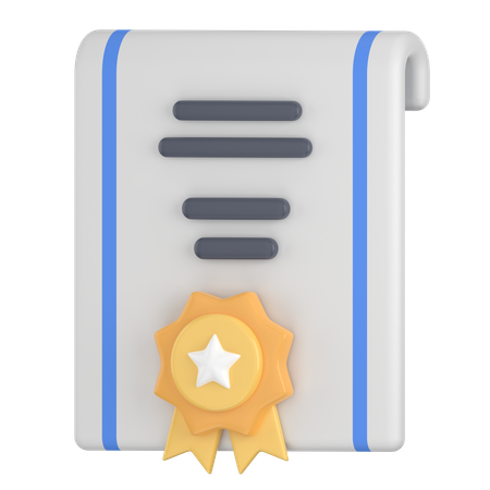 Vertical Certificate  3D Icon