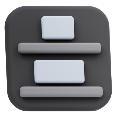 Vertical Distribute Bottom  3D Icon