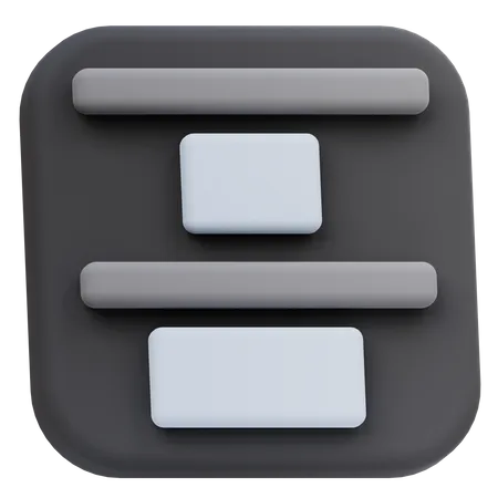 Vertical Distribute Top  3D Icon