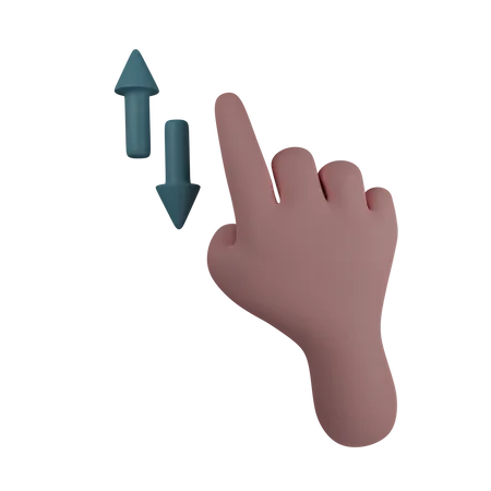 Vertical Scroll Hand Gesture Contains PNG BLEND And OBJ 3D Illustration