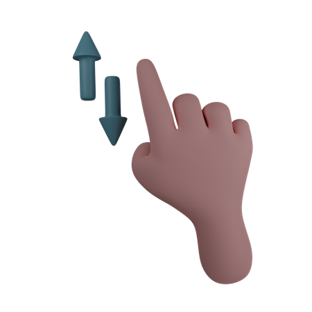 Vertical Scroll Gesture  3D Illustration