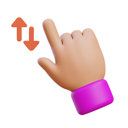 Vertical Scroll Hand Gesture  3D Icon