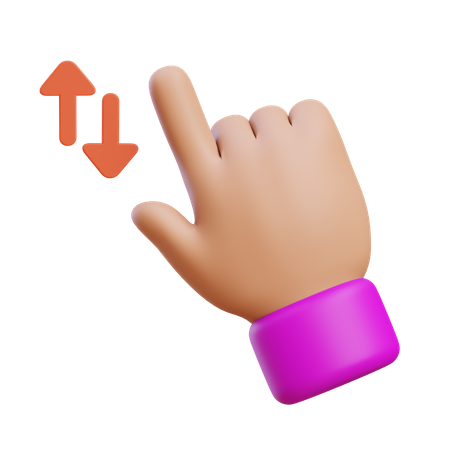 Vertical Scroll Hand Gesture  3D Icon