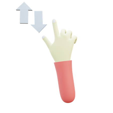 Vertical Scroll Fingers Gesture  3D Icon