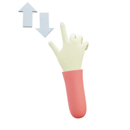Vertical Scroll Fingers Gesture  3D Icon