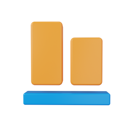 Vertical Up Align  3D Icon