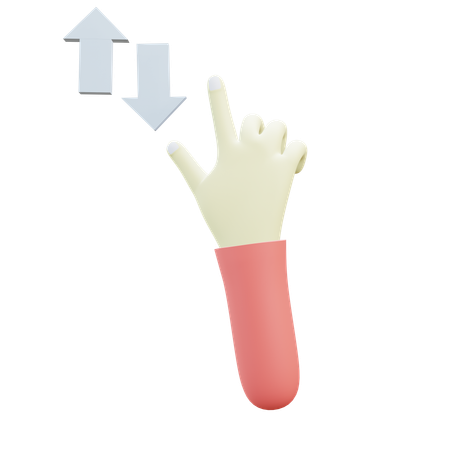 Vertikale Scrollfingergeste  3D Icon