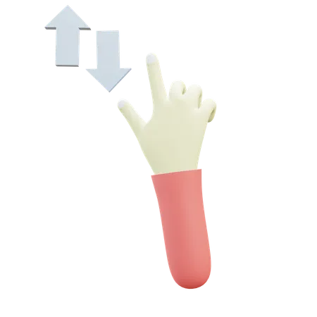 Vertikale Scrollfingergeste  3D Icon