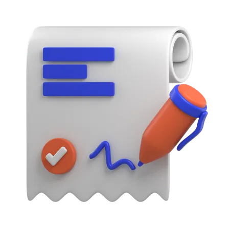 Vertrag  3D Icon