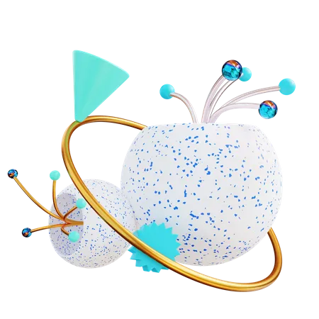 Verträumter Blumenball  3D Illustration